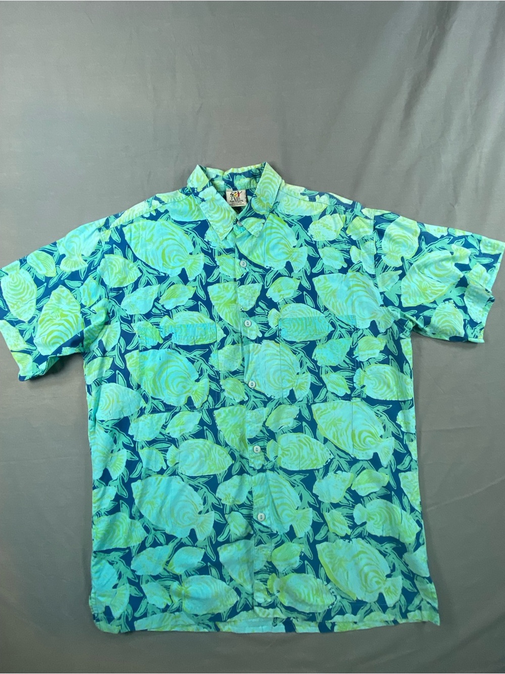 Rum Reggae Men's Short-Sleeve Button-Down Shirt - Teal & Mint